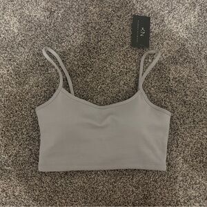 Gray Cropped Tank Top